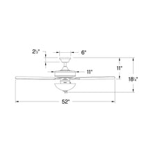 Load image into Gallery viewer, Metro Illuminated LED Ceiling Fan - line drawing.
