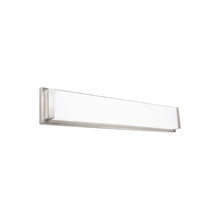 Load image into Gallery viewer, Metro Rectangular LED Bath Vanity Light in Brushed Nickel (Medium).
