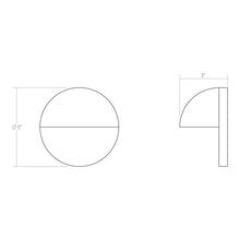 Load image into Gallery viewer, Mezza Vetro™ Outdoor LED Wall Light - line drawing.
