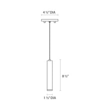 Load image into Gallery viewer, Micro Tube LED Pendant Light - line drawing.
