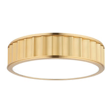 Load image into Gallery viewer, Middlebury Flush Mount Ceiling Light in Round/3-Light/Aged Brass.
