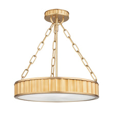 Load image into Gallery viewer, Middlebury Semi-Flush Mount Ceiling Light in Aged Brass.
