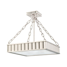 Load image into Gallery viewer, Middlebury Square Semi-Flush Mount Ceiling Light in Polished Nickel.
