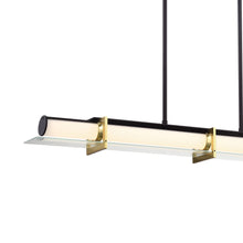 Load image into Gallery viewer, Midnight Gold LED Linear Pendant Light Detail.
