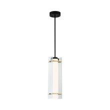 Load image into Gallery viewer, Midnight Gold LED Pendant Light in Sand Black.
