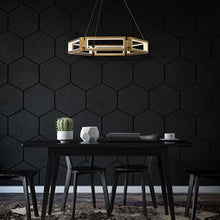 Load image into Gallery viewer, Mies LED Chandelier in dining room.
