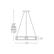 Load image into Gallery viewer, Mies LED Chandelier- line drawing.
