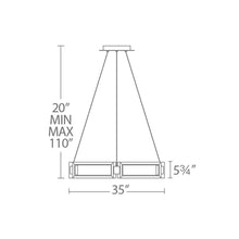 Load image into Gallery viewer, Mies LED Chandelier- line drawing.

