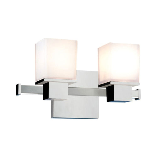 Milford Bath Vanity Wall Light in Polished Nickel.