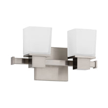 Load image into Gallery viewer, Milford Bath Vanity Wall Light in 2-Light/Satin Nickel.
