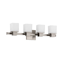 Load image into Gallery viewer, Milford Bath Vanity Wall Light in 4-Light/Satin Nickel.
