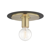 Load image into Gallery viewer, Milo Flush Mount Ceiling Light in Aged Brass / Black/Small.

