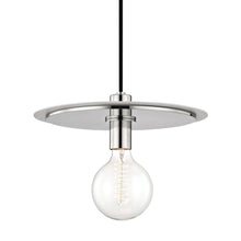 Load image into Gallery viewer, Milo Disc Pendant Light in Polished Nickel / White/Large.
