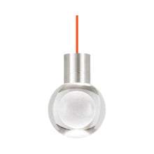 Load image into Gallery viewer, Mina 3-Light LED Pendant Light in Orange/Satin Nickel.

