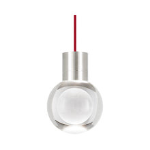 Load image into Gallery viewer, Mina 3-Light LED Pendant Light in Red/Satin Nickel.
