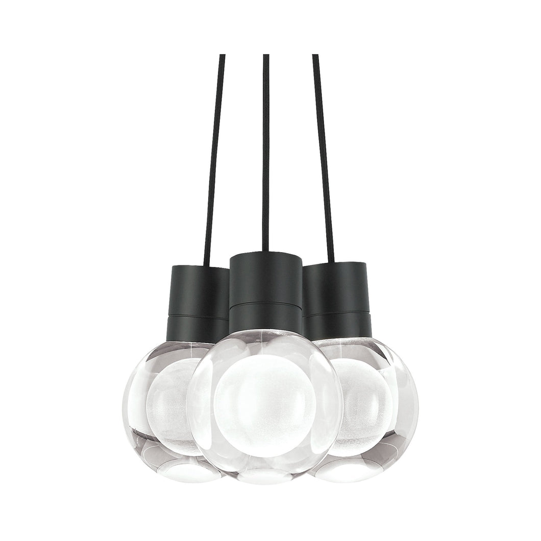 Mina 3-Light LED Pendant Light in Black.