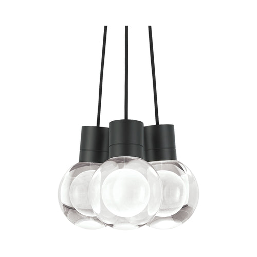Mina 3-Light LED Pendant Light in BLack.