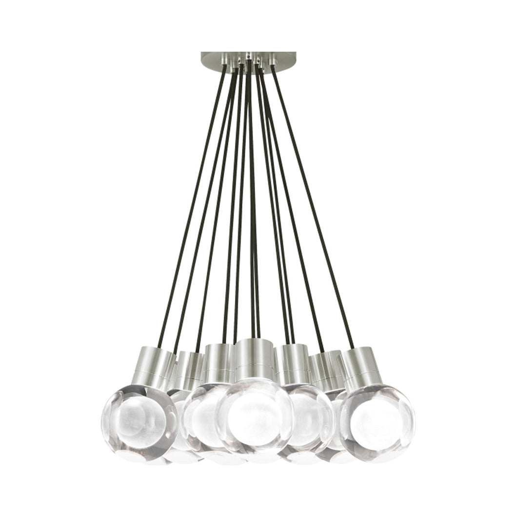 Mina LED Multipoint Pendant Light in Satin Nickel/Black/3000K.