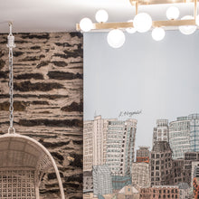Load image into Gallery viewer, Mini Hinsdale Linear LED Pendant Light in living room.
