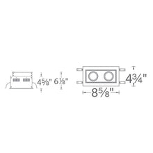 Load image into Gallery viewer, Mini Multiple Spots 2 Light LED Recessed Light Kit - line drawing.
