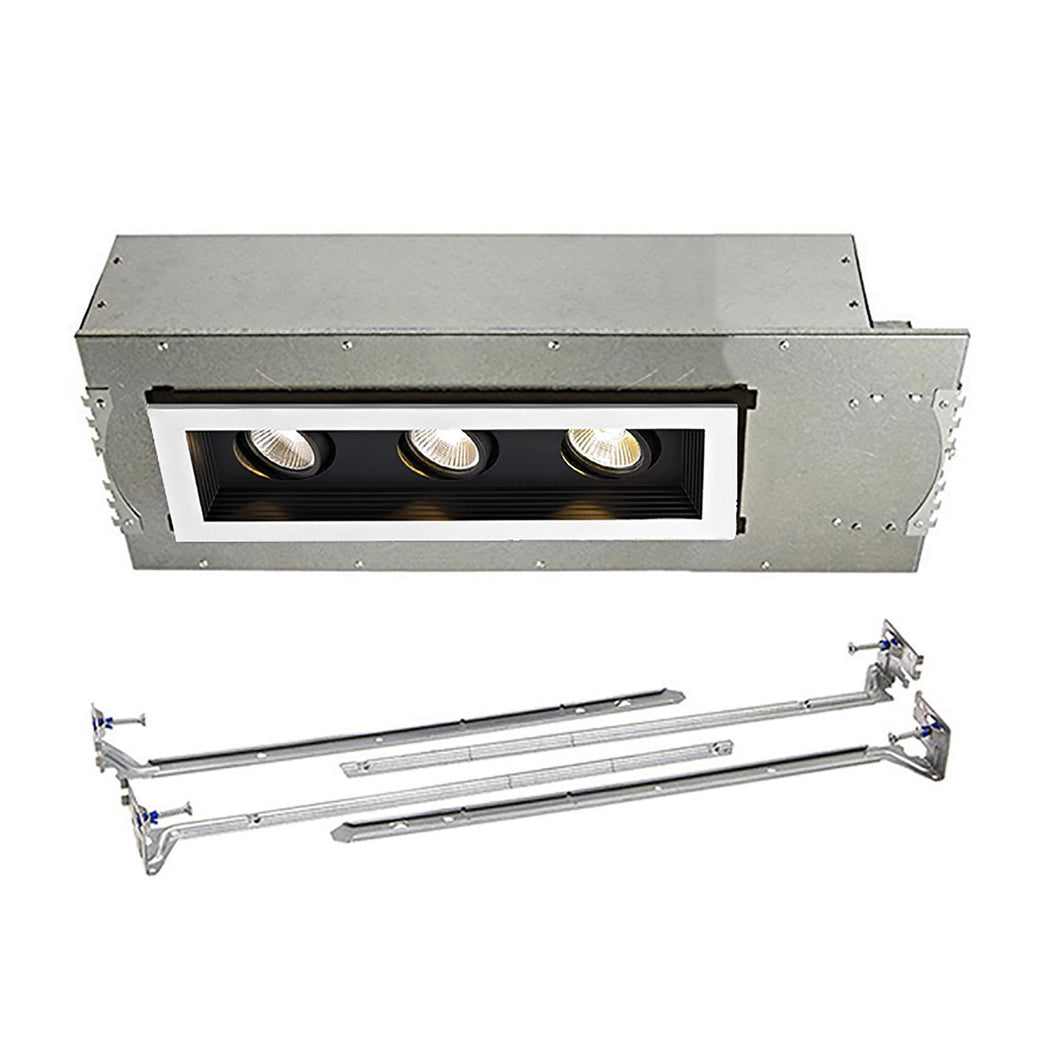 Mini Multiple Spots 3 Light LED Recessed Light Kit in Black (New Construction).