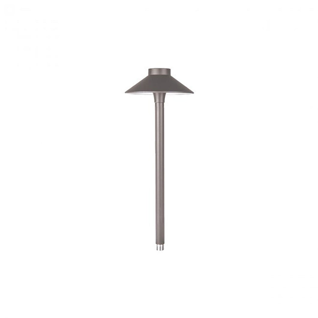 Mini Tiki LED Path Light in Black on Aluminum.