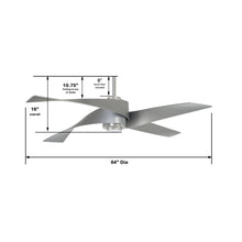 Load image into Gallery viewer, Artemis IV LED Ceiling Fan - line drawing.
