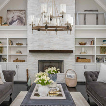 Load image into Gallery viewer, Bridlewood Chandelier in living room.
