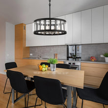 Load image into Gallery viewer, Majestic Splendor Drum Pendant Light in bathroom.
