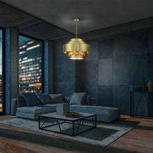 Load image into Gallery viewer, Spyglass Terrace Multi Light Pendant Light in living room.
