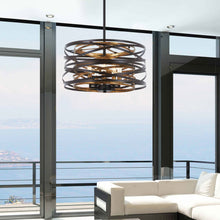 Load image into Gallery viewer, Vortic Flow Semi Flush Mount Ceiling Light in living room.
