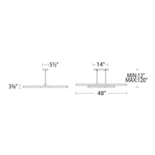 Load image into Gallery viewer, Minx LED Pendant Light- line drawing.
