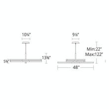 Load image into Gallery viewer, Minx LED Pendant Light- line drawing.
