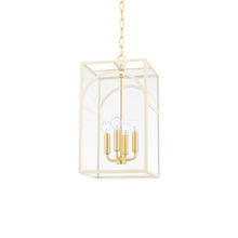 Load image into Gallery viewer, Addison Pendant Light in Aged Brass/Textured Cream (Small).
