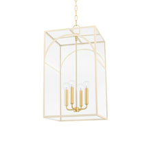 Load image into Gallery viewer, Addison Pendant Light in Aged Brass/Textured Cream (Large).
