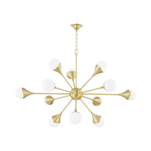 Load image into Gallery viewer, Ariana LED Chandelier in Aged Brass.
