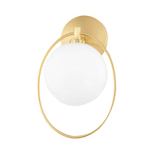 Load image into Gallery viewer, Babette LED Wall Light in Aged Brass.
