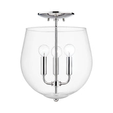 Load image into Gallery viewer, Bobbi Semi Flush Mount Ceiling Light in Polished Nickel.
