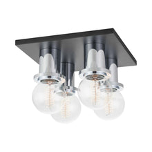 Load image into Gallery viewer, Brandi Flush Mount Ceiling Light in Polished Chrome/Soft Black (4-Light).
