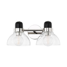 Load image into Gallery viewer, Camile Vanity Wall Light in Polished Nickel (2-Light).
