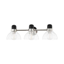 Load image into Gallery viewer, Camile Vanity Wall Light in Polished Nickel (3-Light).
