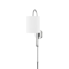 Load image into Gallery viewer, Caroline Plug-In Wall Light in Polished Nickel.
