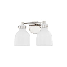 Load image into Gallery viewer, Elli Vanity Wall Light in Polished Nickel (2-Light).
