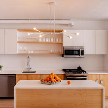 Load image into Gallery viewer, Elsa Linear Pendant Light in kitchen.
