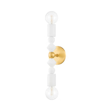 Load image into Gallery viewer, Flora Wall Light in Aged Brass (2-Light).
