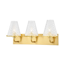 Load image into Gallery viewer, Irene Bath Vanity Wall Light in Aged Brass (3-Light).
