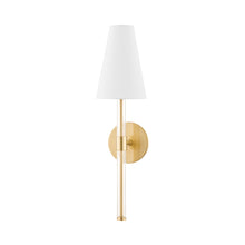 Load image into Gallery viewer, Janelle Wall Light in Aged Brass.

