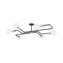 Load image into Gallery viewer, Jena Semi Flush Mount Ceiling Light in Polished Nickel/Textured Black (Small).
