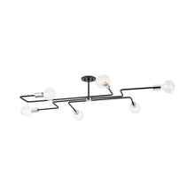 Load image into Gallery viewer, Jena Semi Flush Mount Ceiling Light in Polished Nickel/Textured Black (Large).

