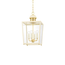 Load image into Gallery viewer, June Pendant Light in Aged Brass/Soft Cream (Small).
